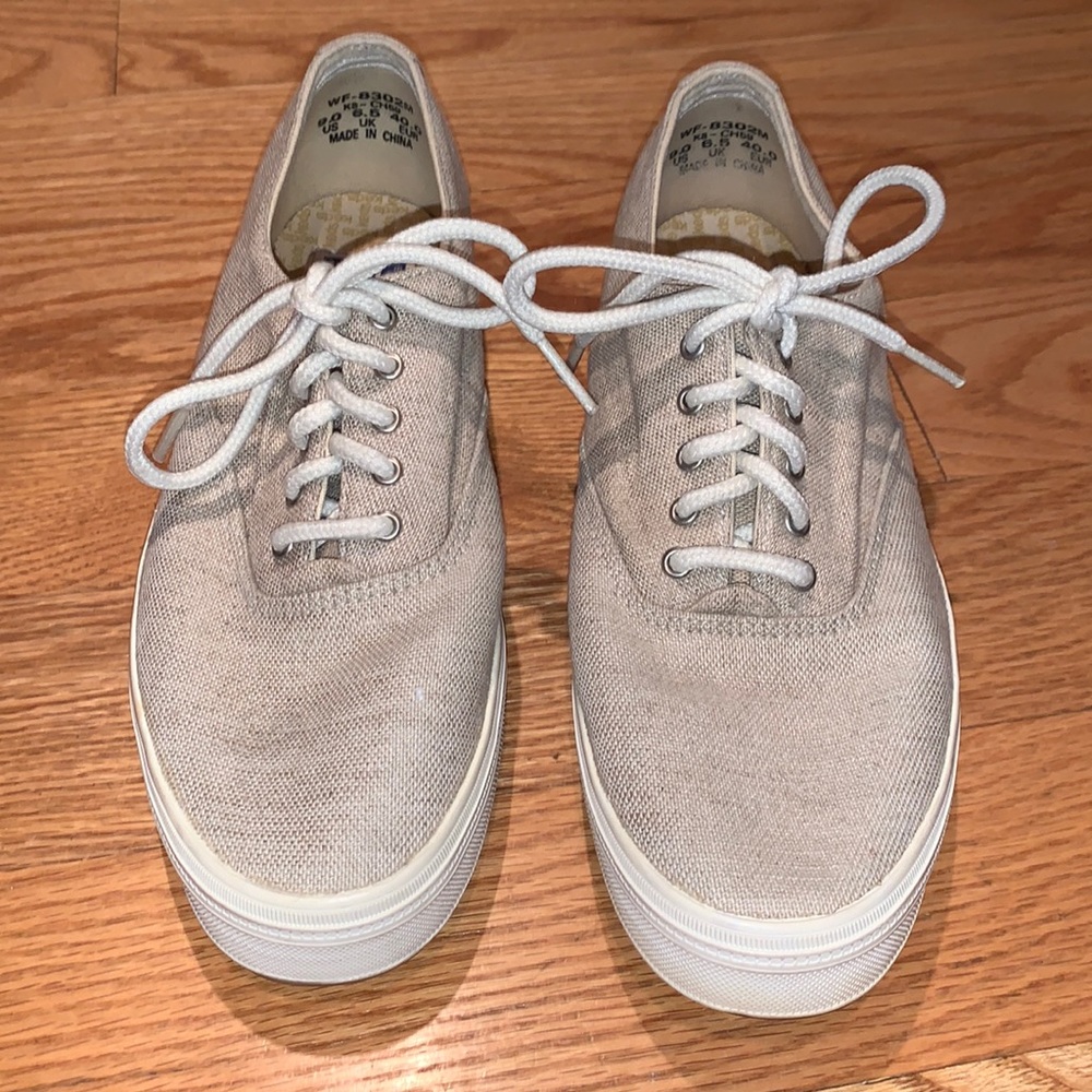 Keds Natural Linen Canvas Lace up Sneakers Size 9